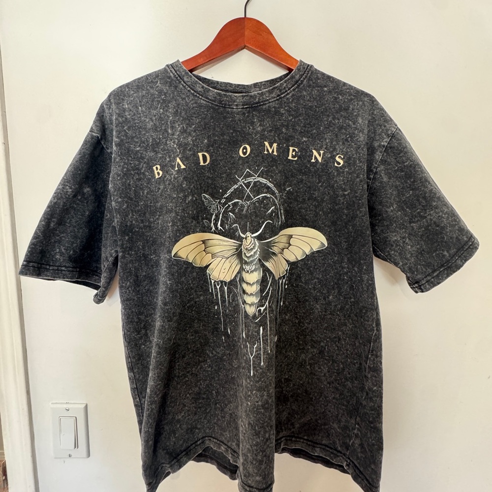 Bad Omens Graphic Tee - Black with Cream Moth